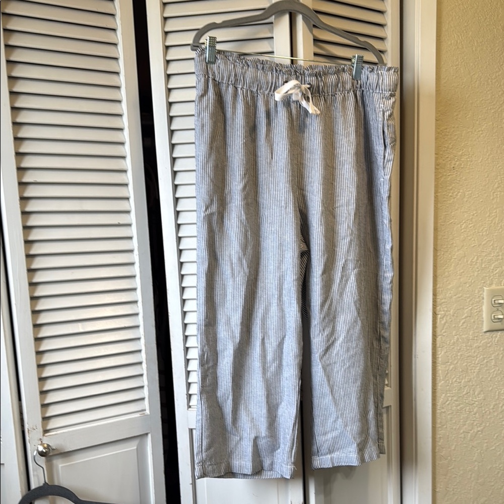 Striped linen pants